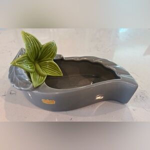 Royal Haeger Gray & Green Ceramic/Ashtray Vase (R1295) Great Condition